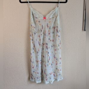 Victoria's Secret Floral Mesh Mini Slip Dress 🩵💐🩵💐🩵💐